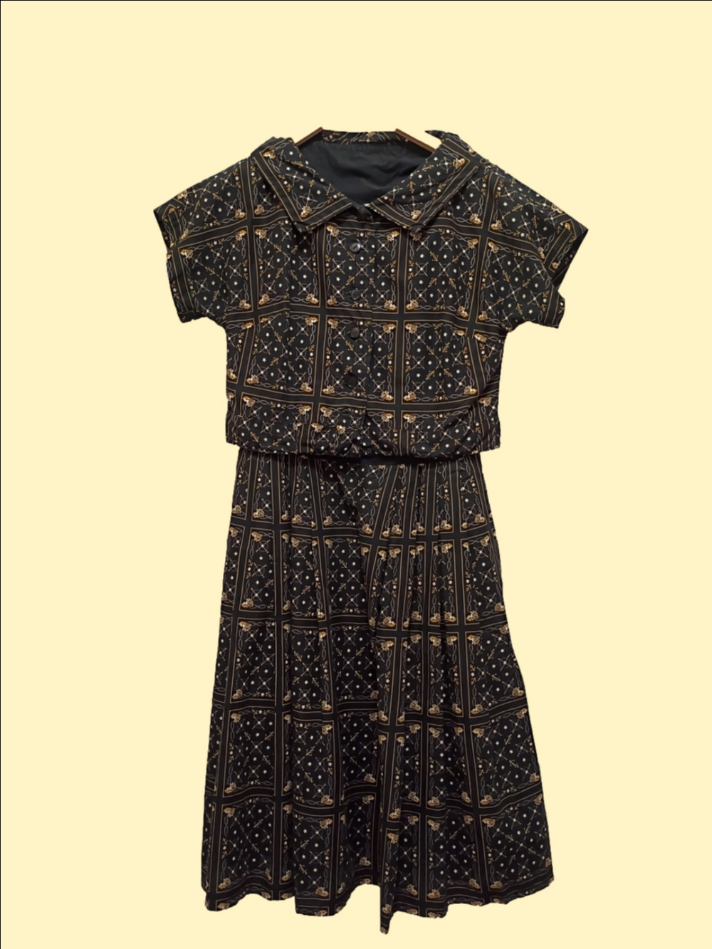 50's Sailor Print Fit And Flare Cotton Dress - Picture 5 of 16